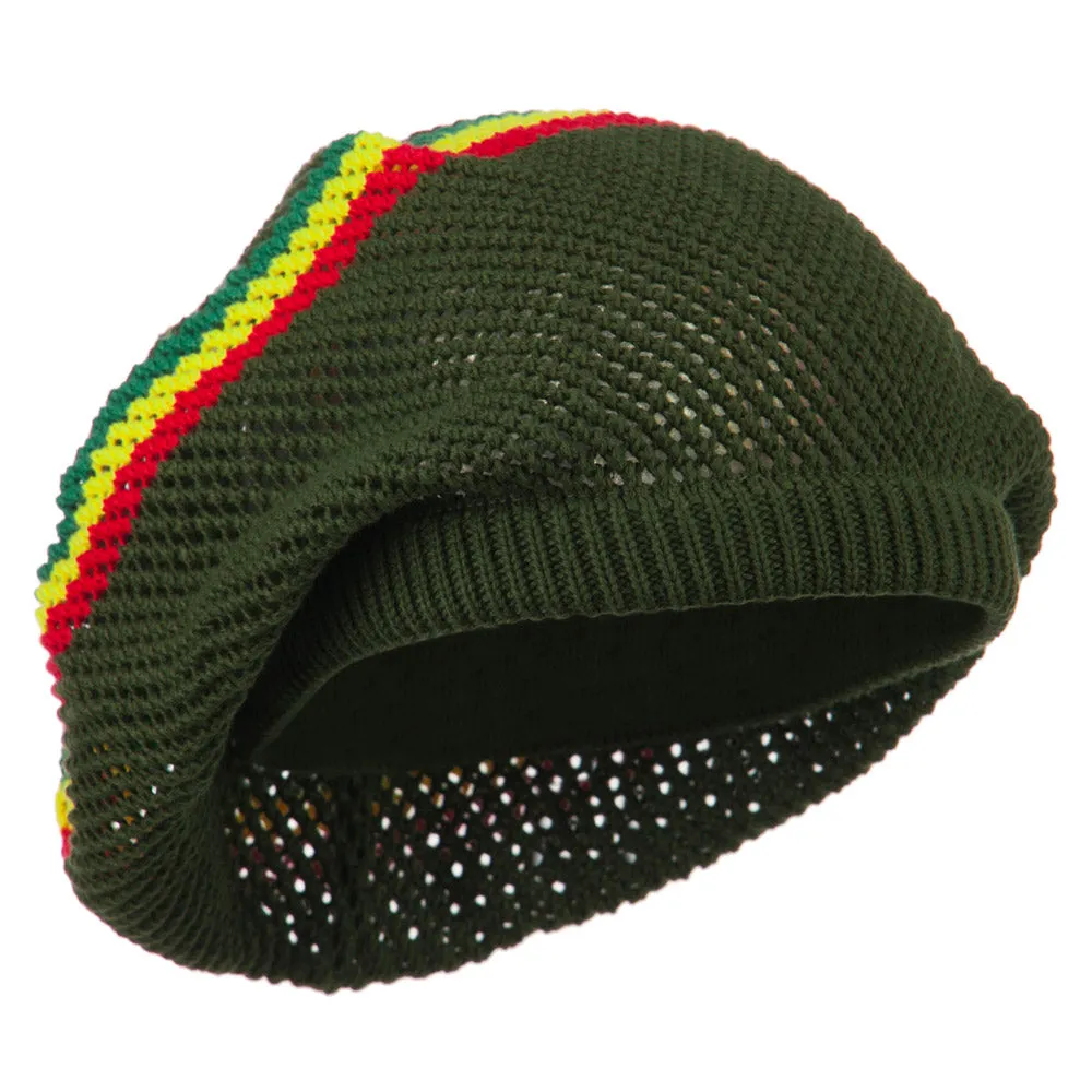 Big Size Mesh Rasta Deep Shell Beanie