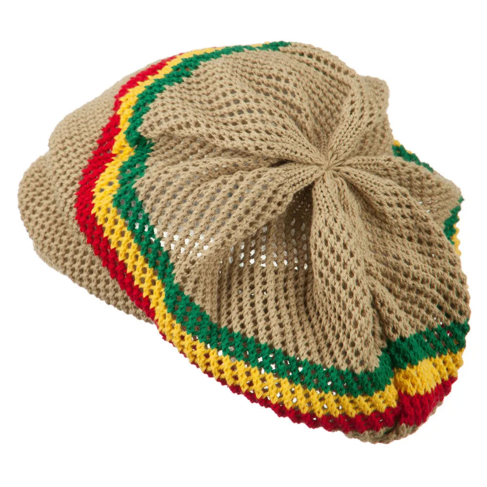 Big Size Mesh Rasta Deep Shell Beanie
