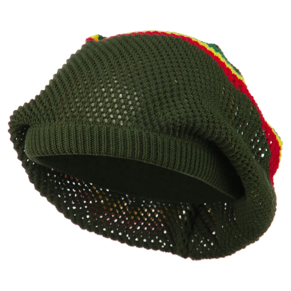 Big Size Mesh Rasta Deep Shell Beanie