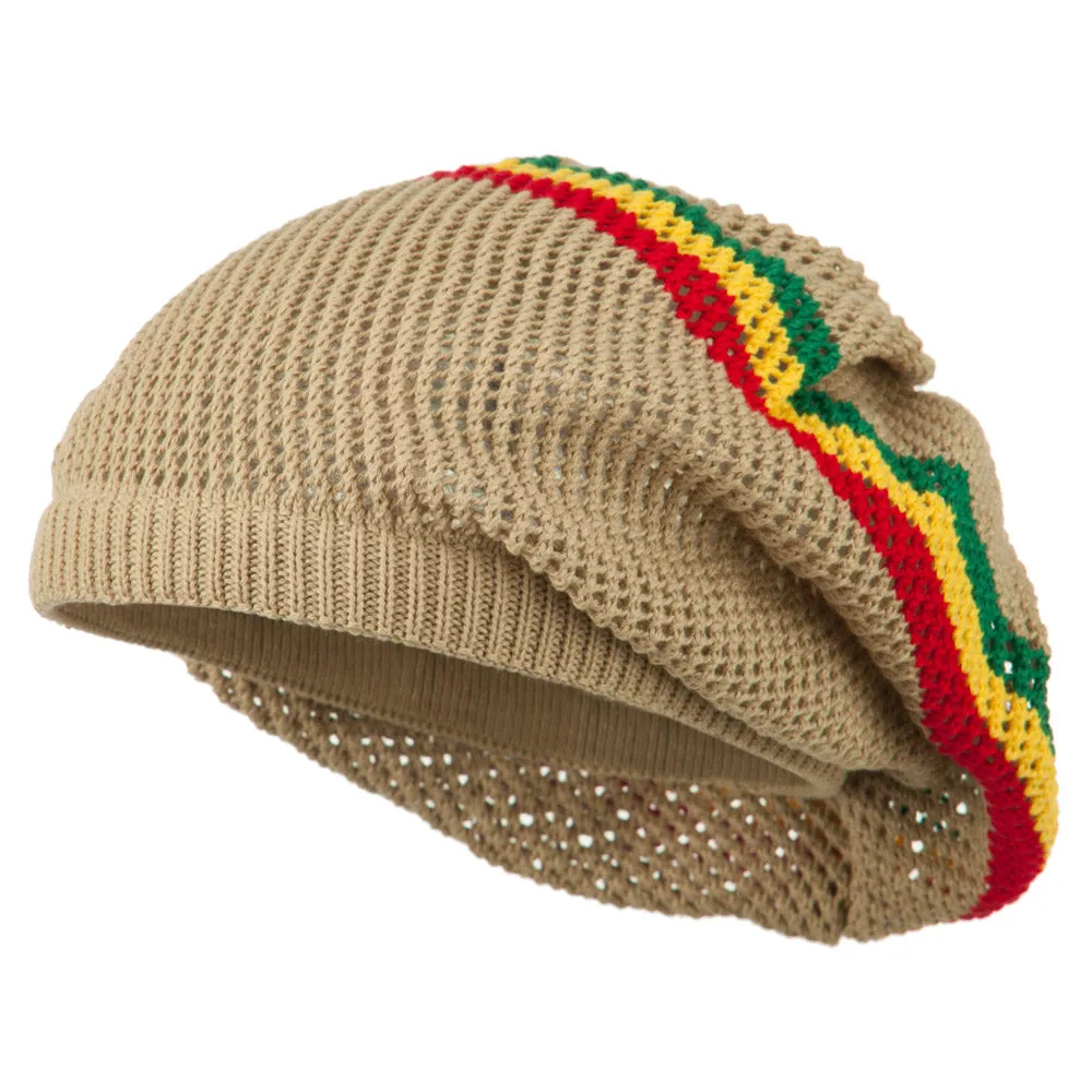 Big Size Mesh Rasta Deep Shell Beanie