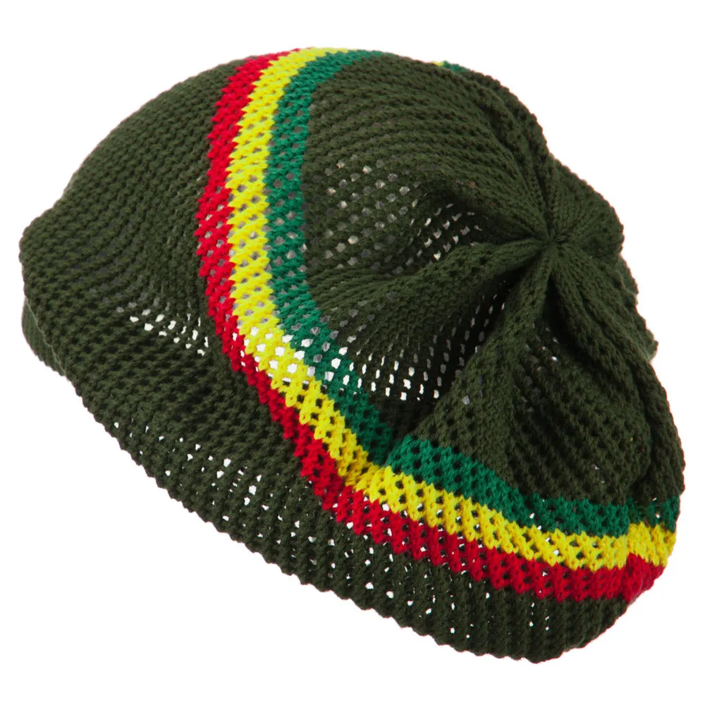 Big Size Mesh Rasta Deep Shell Beanie