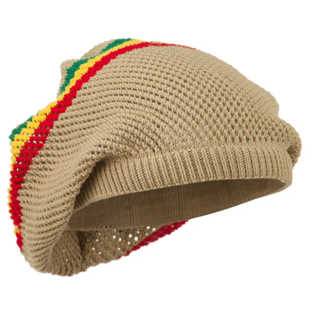 Big Size Mesh Rasta Deep Shell Beanie