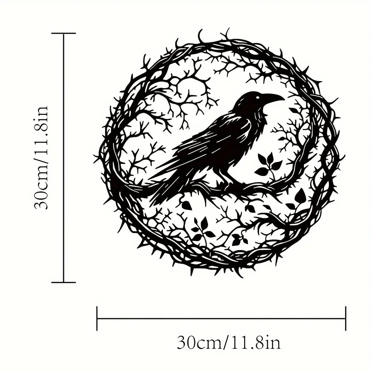 Black Bird Raven Crow Metal Wall Art Garden Decor