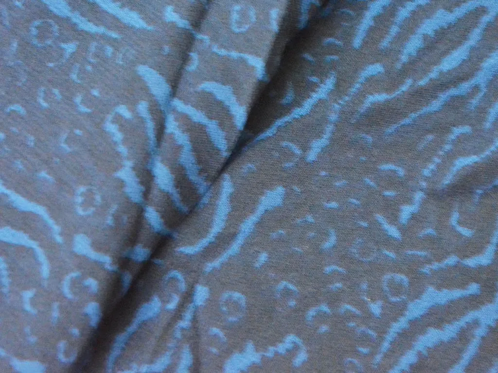 Black Blue Abstract Digital Printed Georgette Fabric (Wholesale)