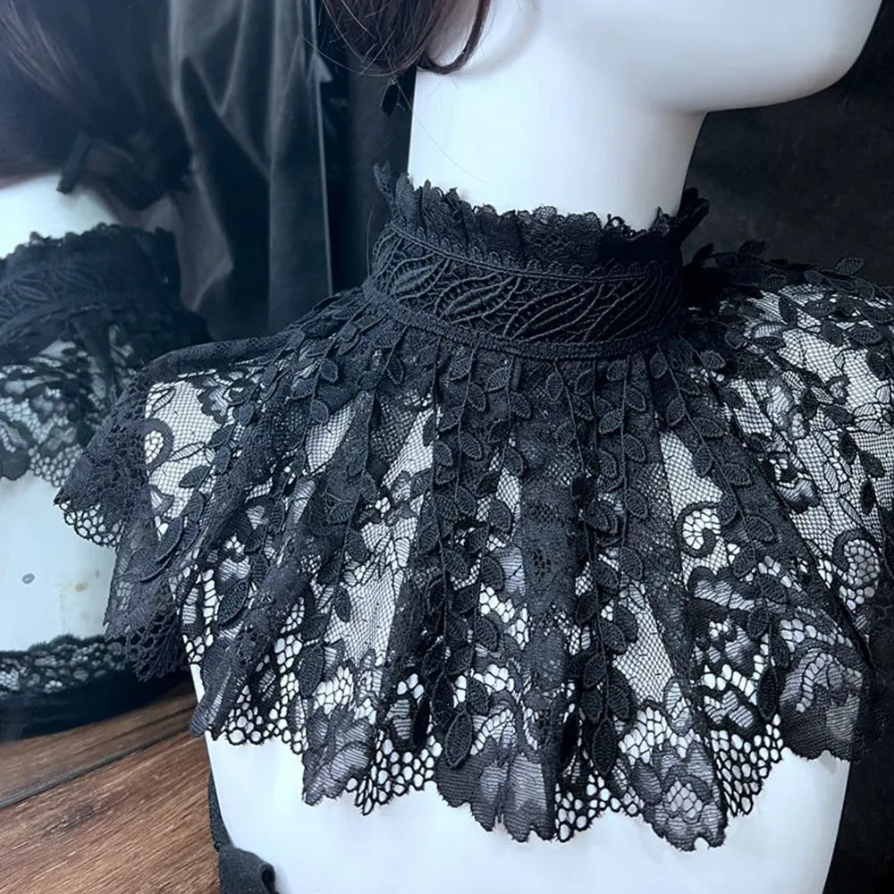 Black Lace Collar Vintage Steampunk Costume Accessories