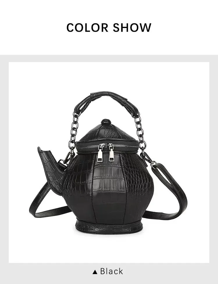 Black Teapot Shaped Handbag