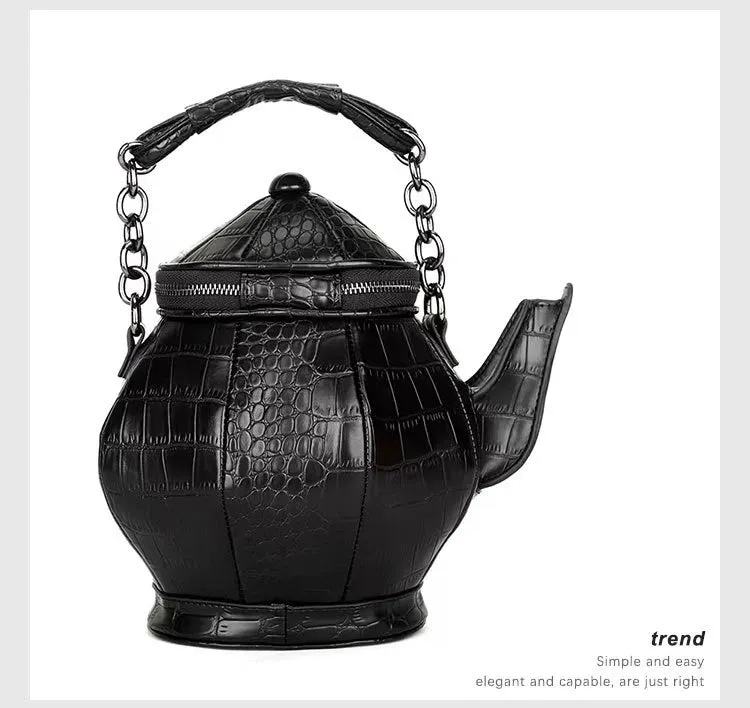 Black Teapot Shaped Handbag
