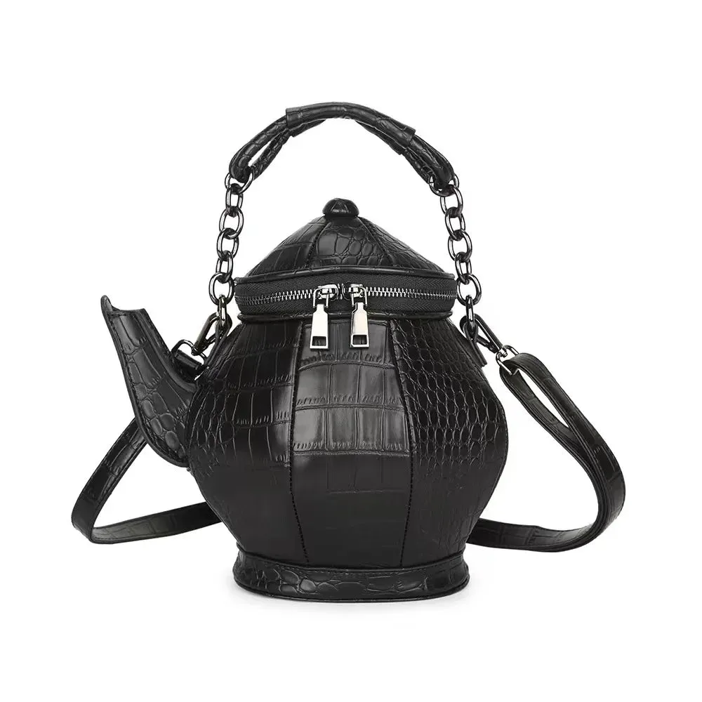 Black Teapot Shaped Handbag