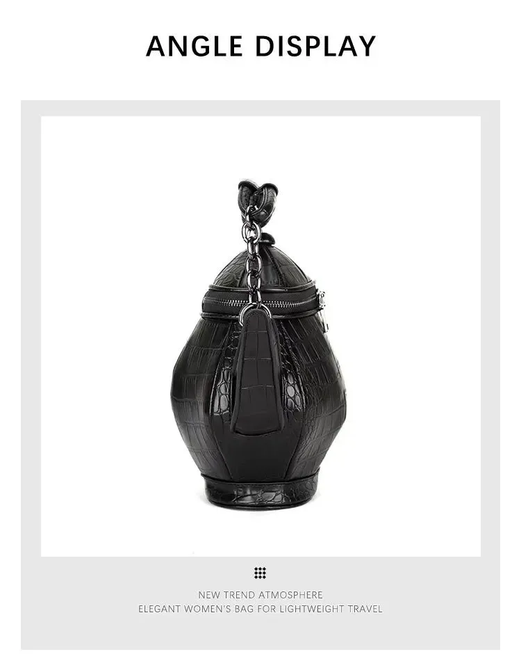 Black Teapot Shaped Handbag