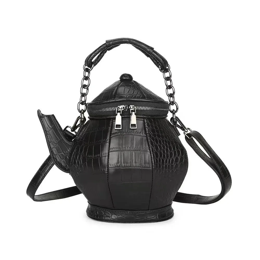 Black Teapot Shaped Handbag