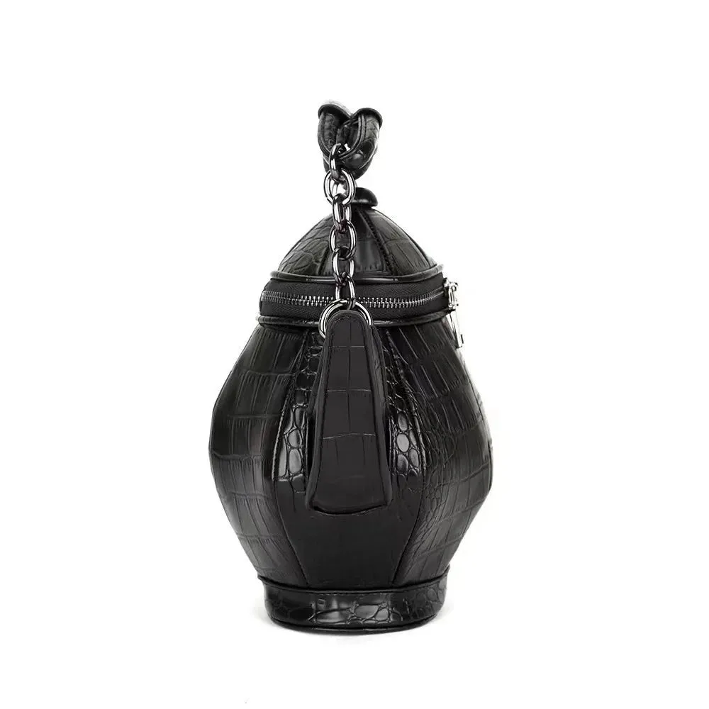 Black Teapot Shaped Handbag