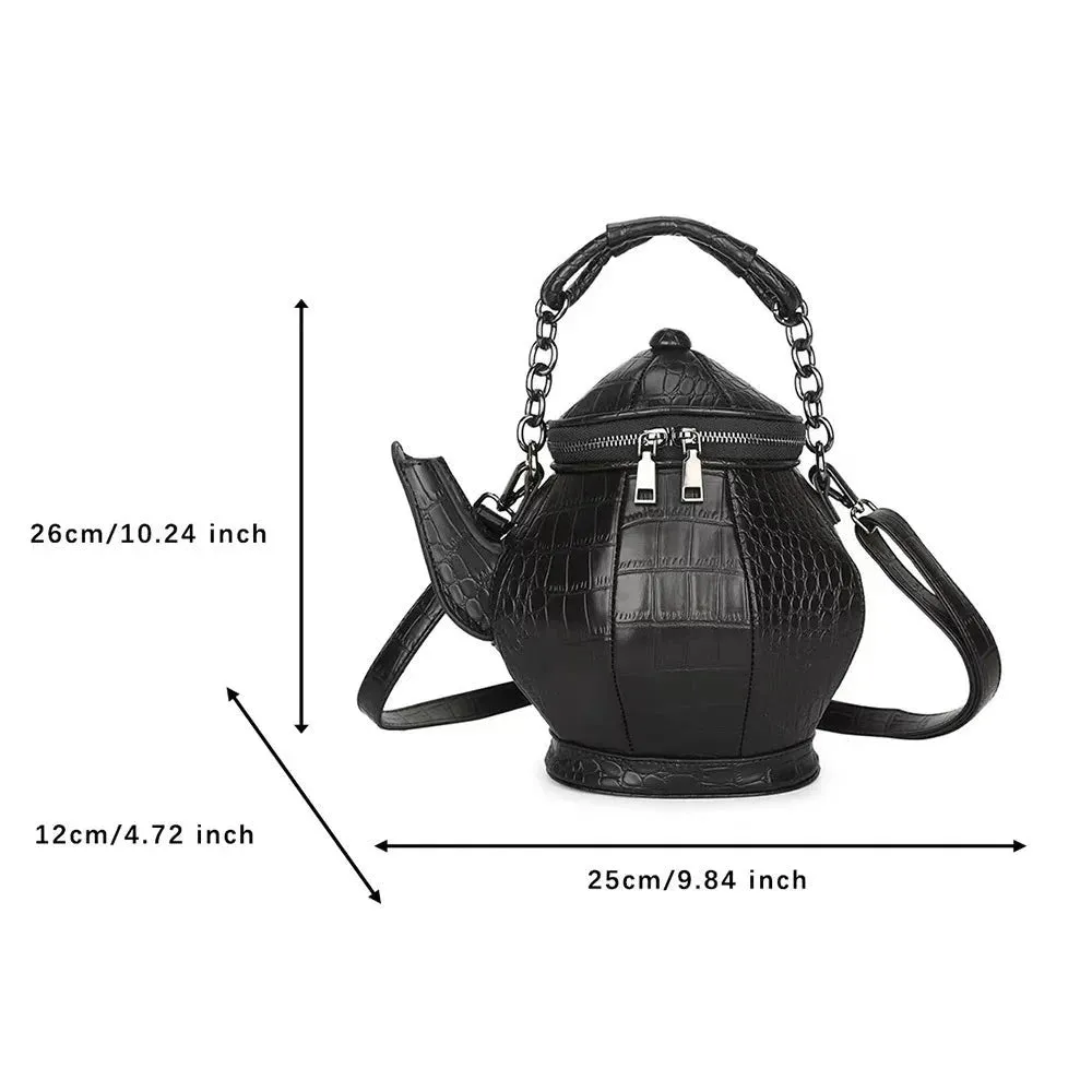 Black Teapot Shaped Handbag