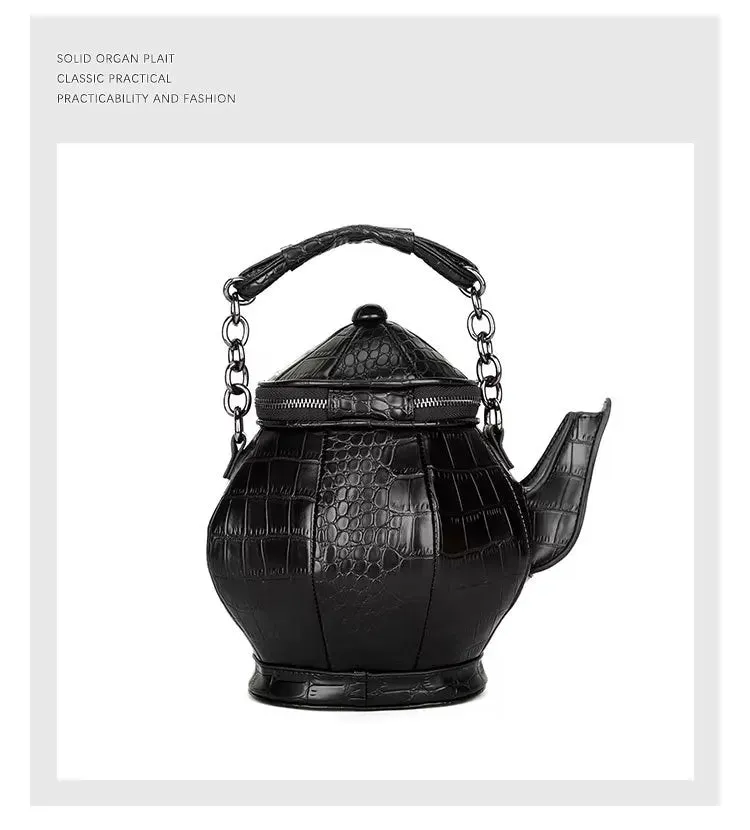 Black Teapot Shaped Handbag