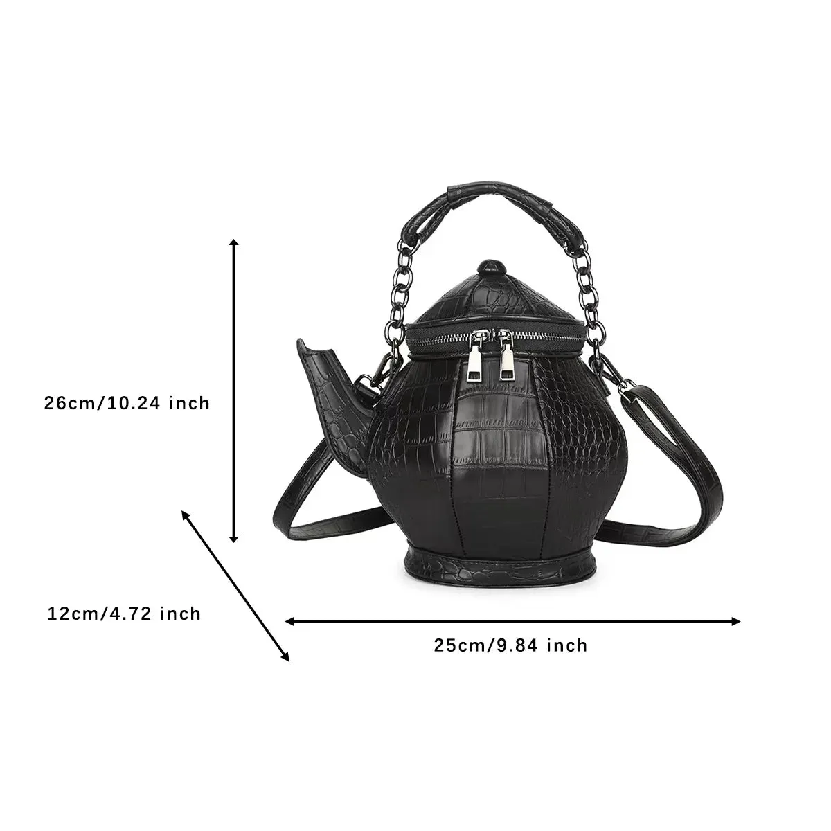 Black Teapot Shaped Handbag