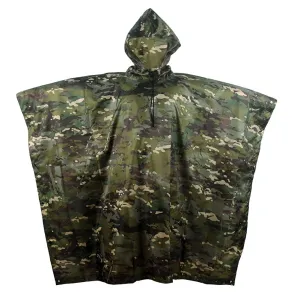 Camouflage Rain Poncho Hooded Waterproof Camo Raincoat with Blind Pattern for Hunting Hiking Camping Fishing
