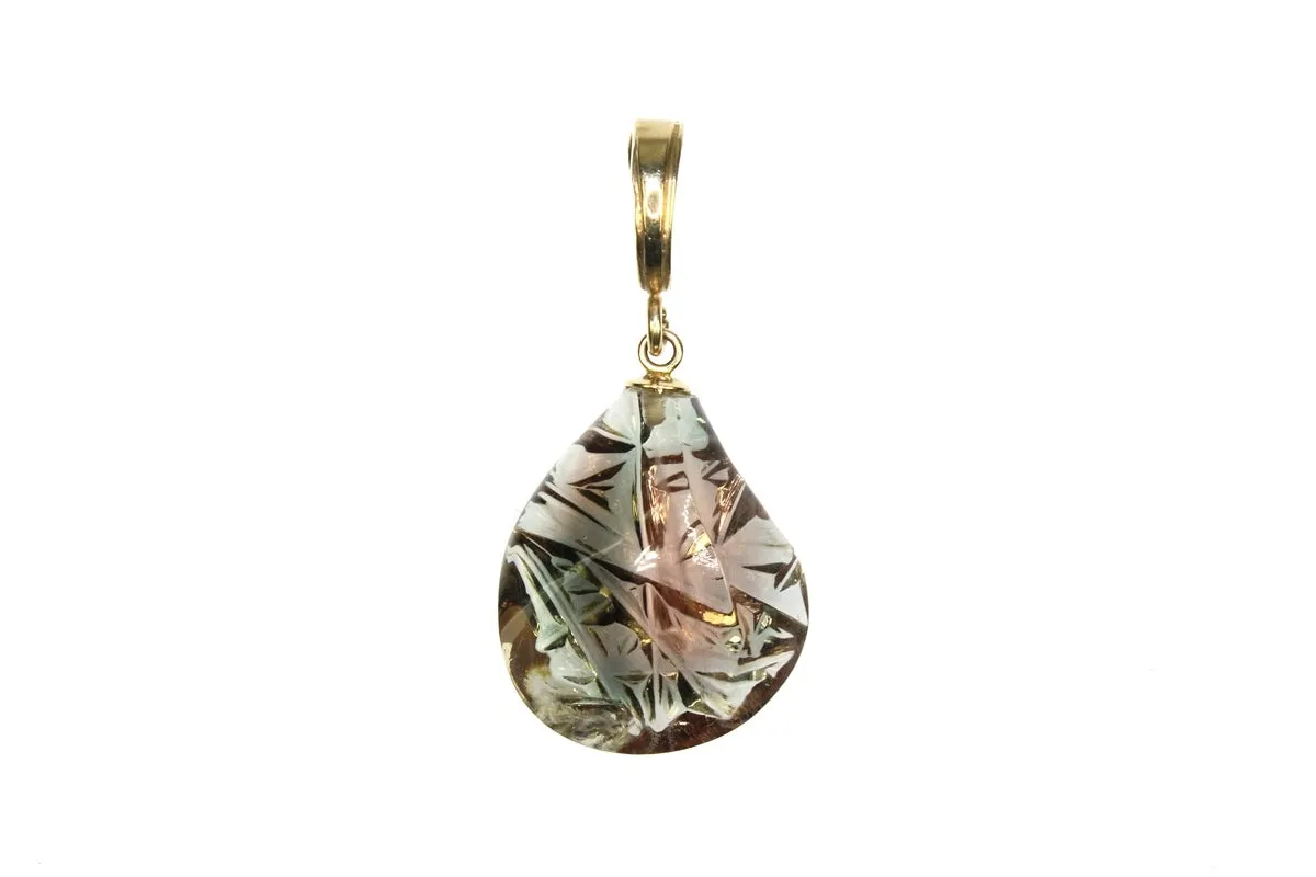 Carved Spiral Cut Oregon Sunstone Pendant