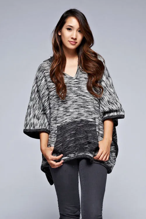 Casual French Terry Hooded Poncho