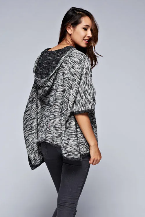Casual French Terry Hooded Poncho