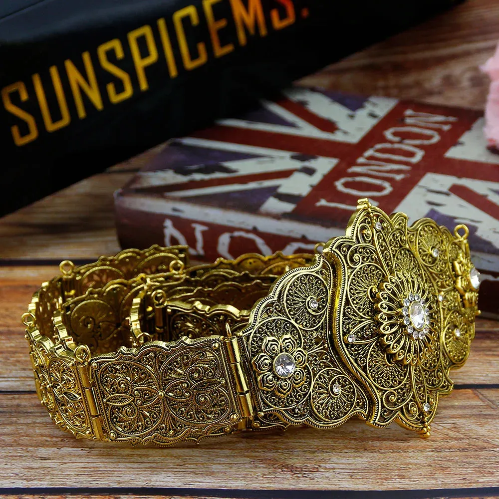 Caucasus Flower Metal Belt Waist Chain