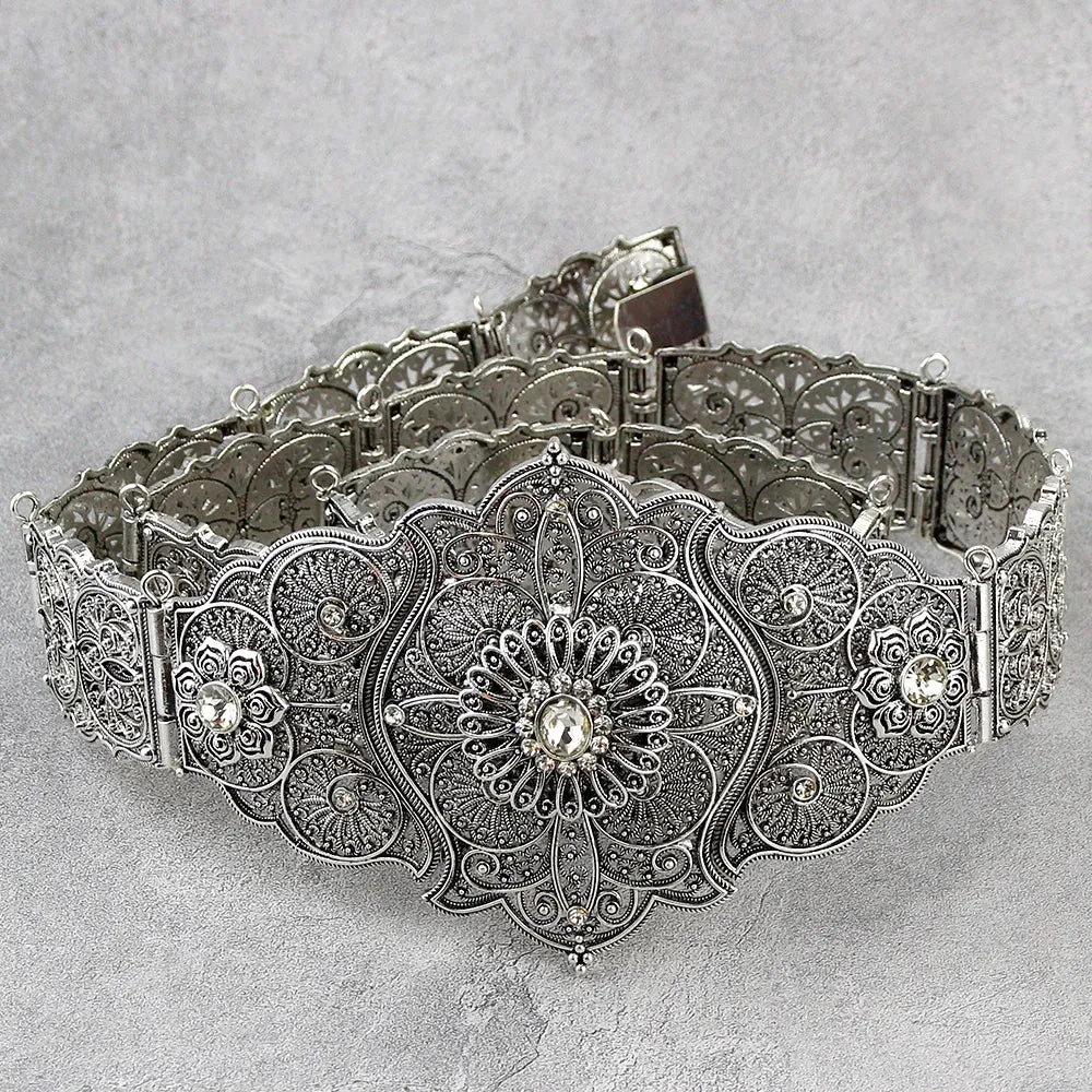 Caucasus Flower Metal Belt Waist Chain