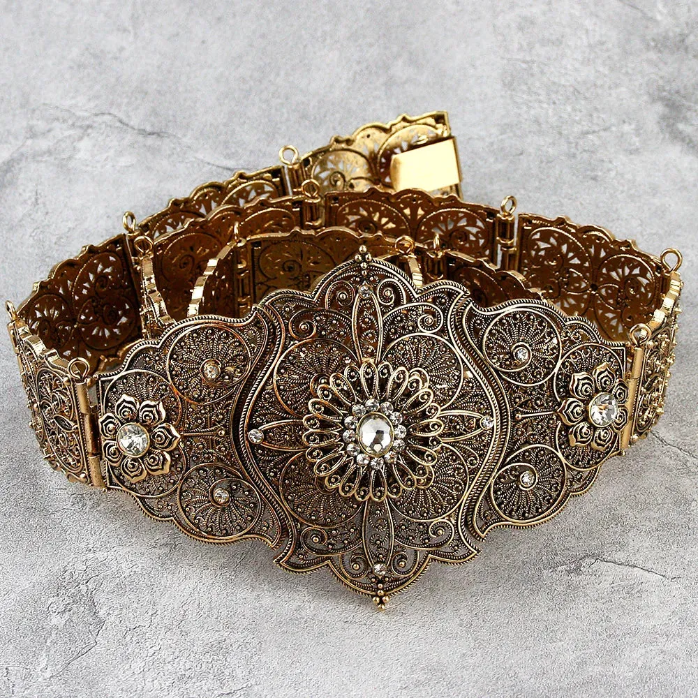 Caucasus Flower Metal Belt Waist Chain
