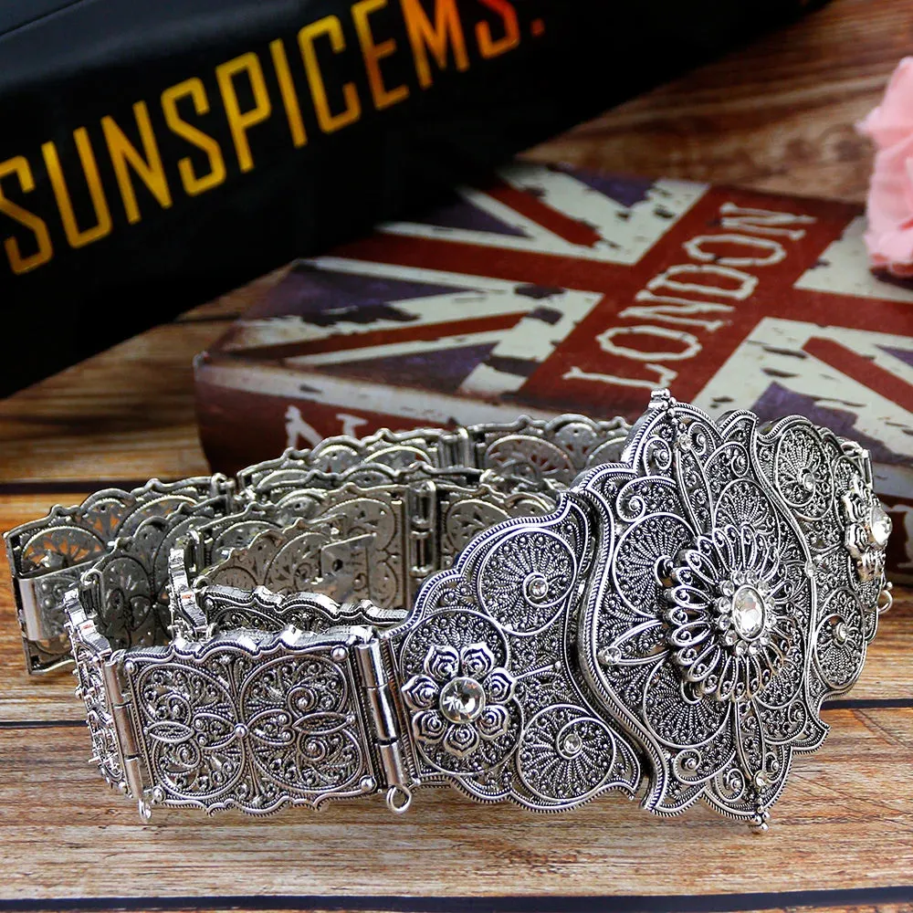 Caucasus Flower Metal Belt Waist Chain