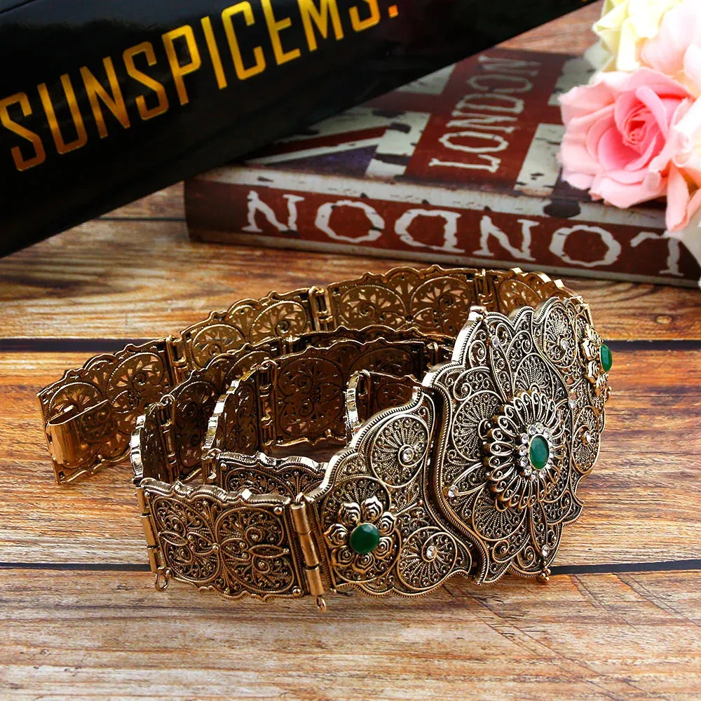 Caucasus Flower Metal Belt Waist Chain