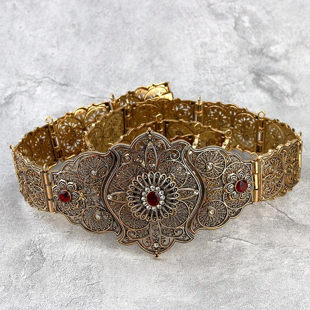 Caucasus Flower Metal Belt Waist Chain