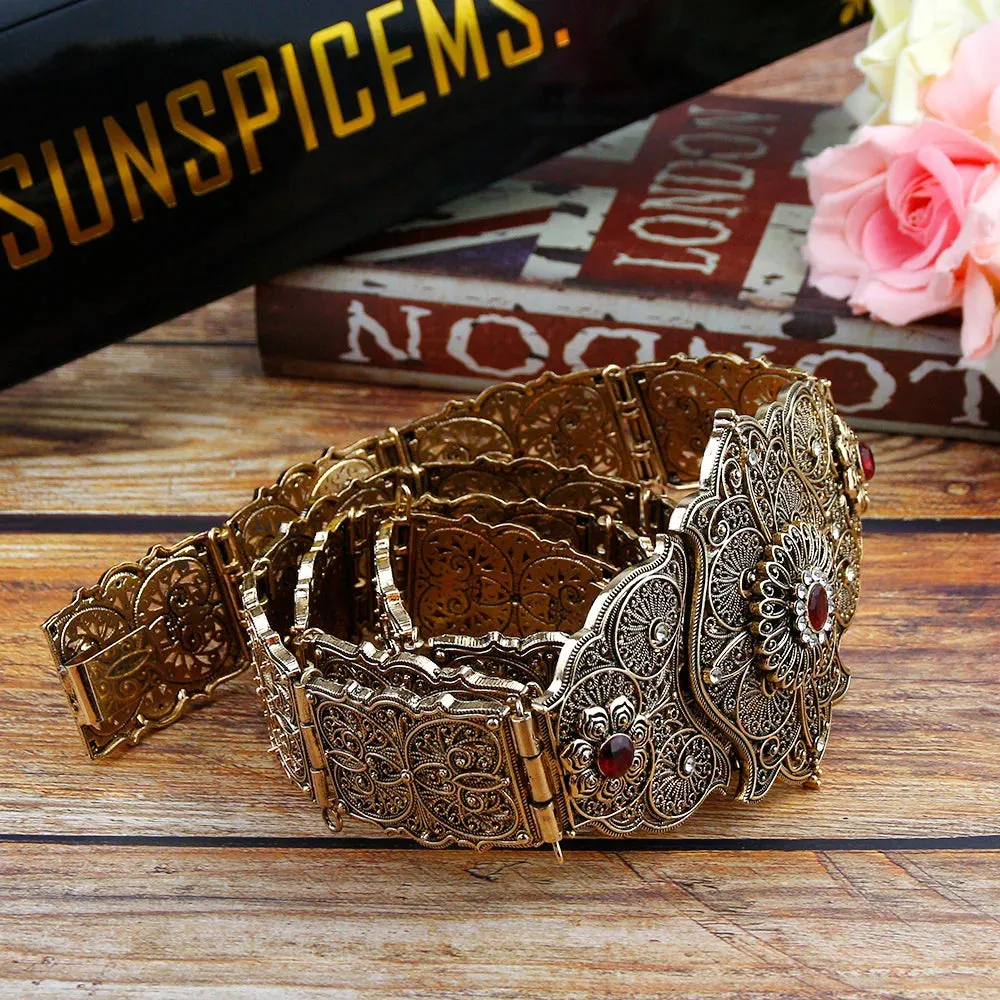 Caucasus Flower Metal Belt Waist Chain