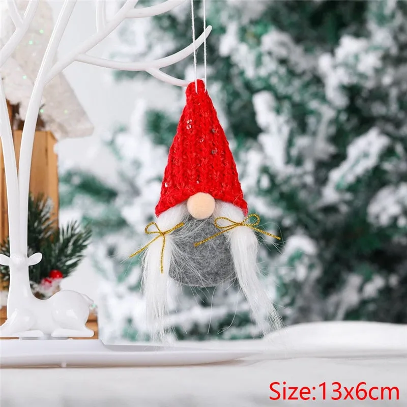 Christmas Gnome Dolls Xmas Tree Ornaments