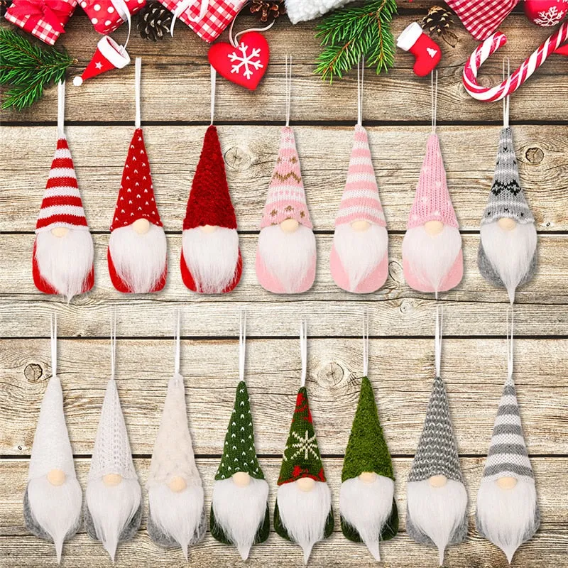 Christmas Gnome Dolls Xmas Tree Ornaments