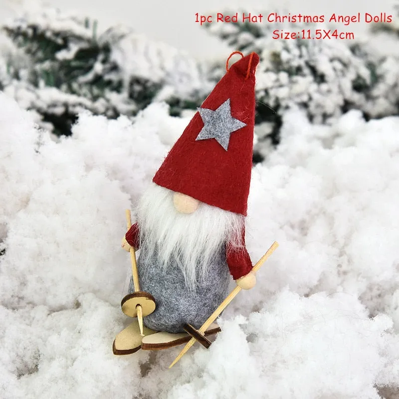 Christmas Gnome Dolls Xmas Tree Ornaments