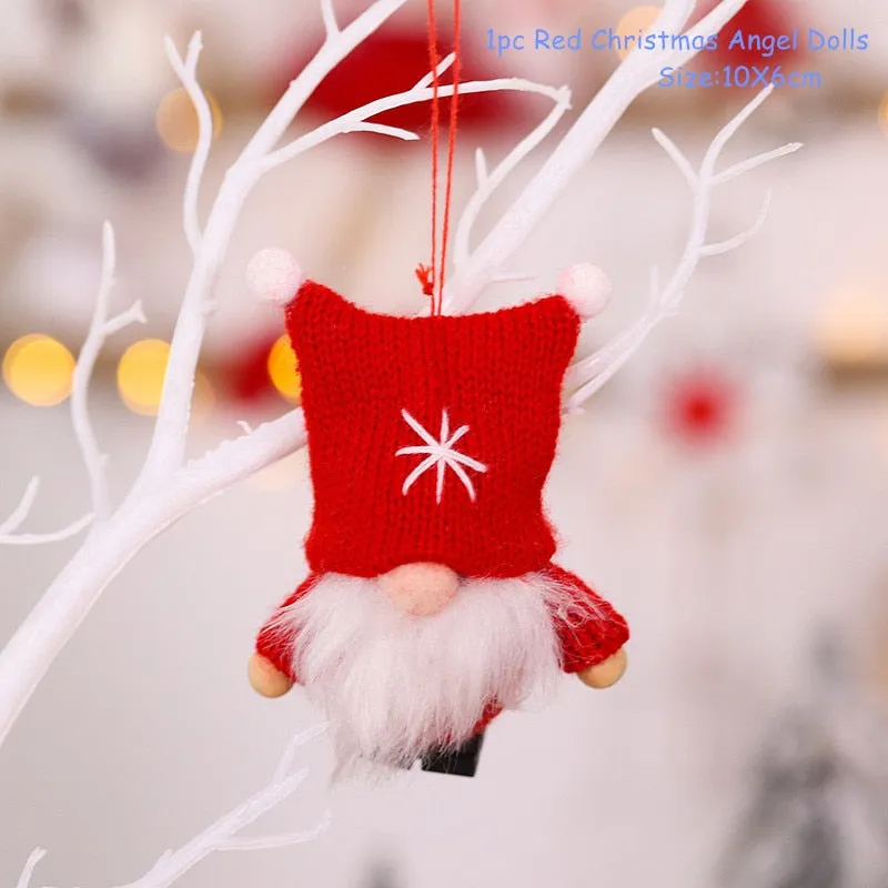 Christmas Gnome Dolls Xmas Tree Ornaments