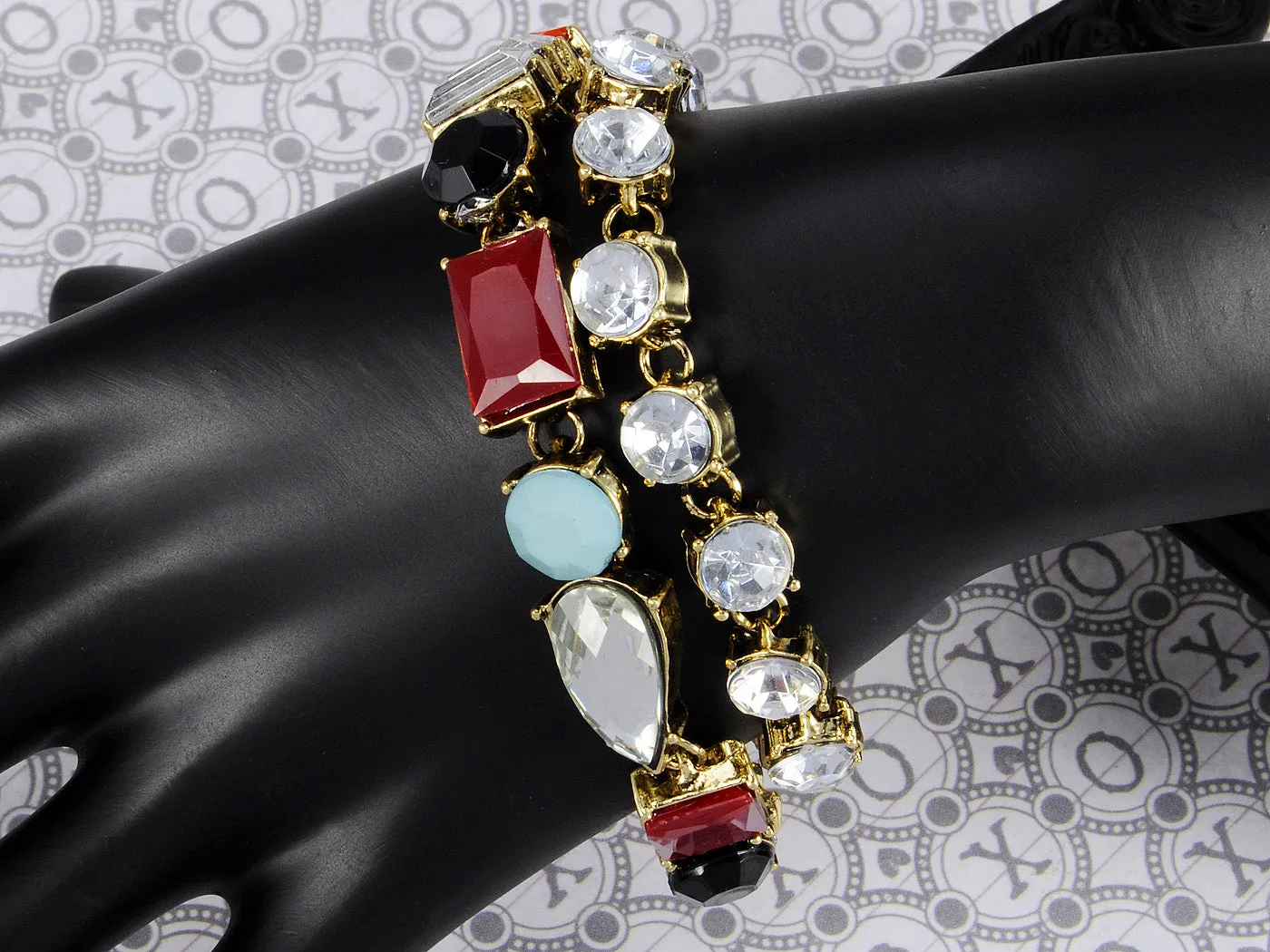 Contemporary Multicoloured Bead White Accented Bracelet
