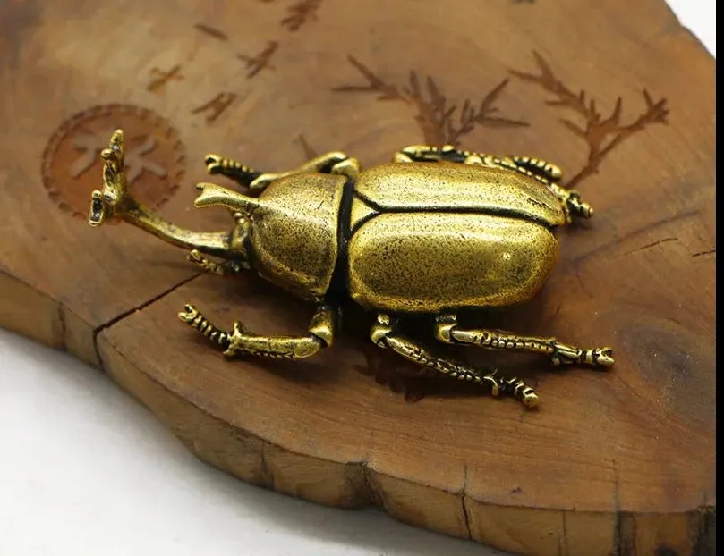 Copper Beetles Figurine Tea Pets