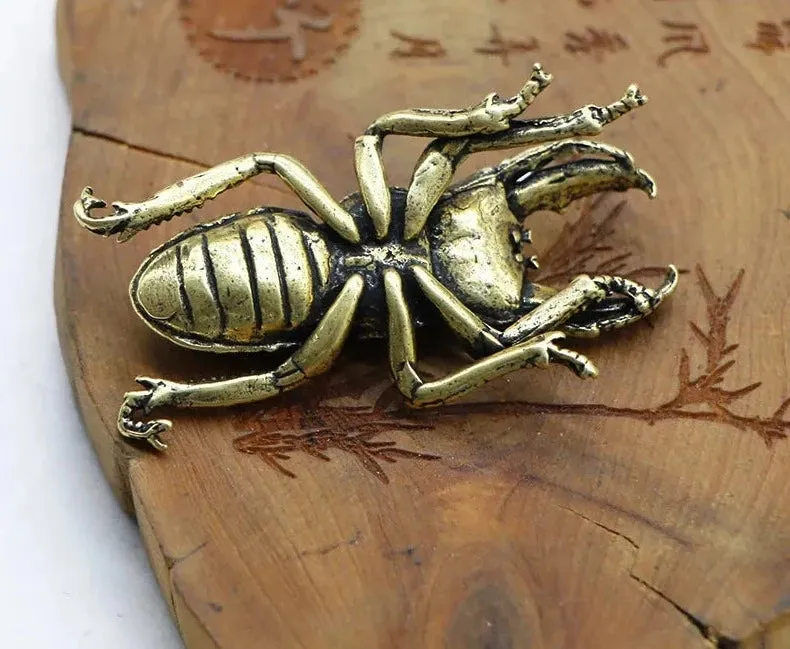 Copper Beetles Figurine Tea Pets