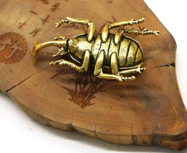 Copper Beetles Figurine Tea Pets