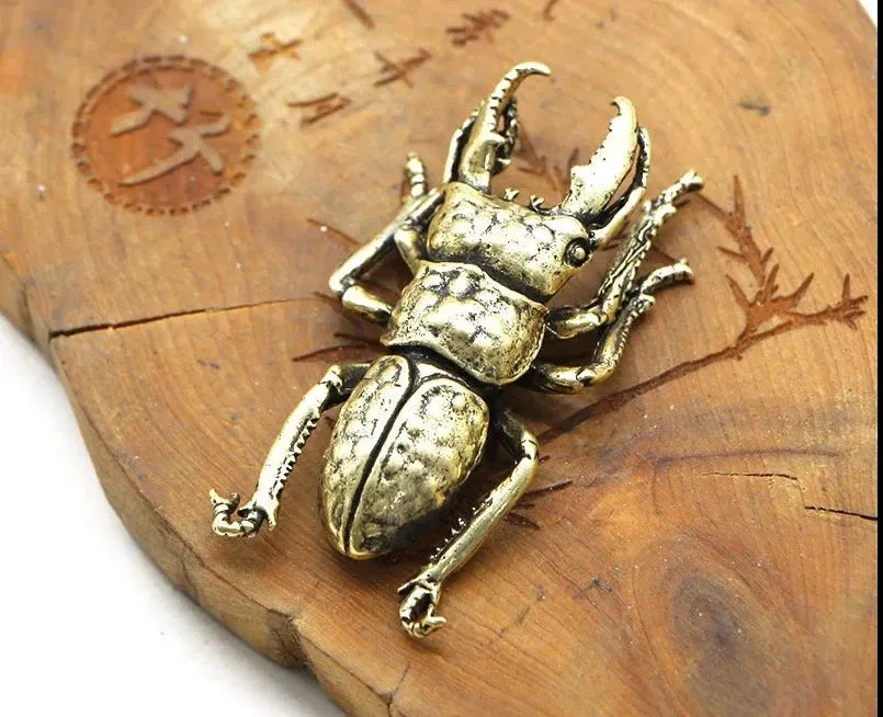 Copper Beetles Figurine Tea Pets