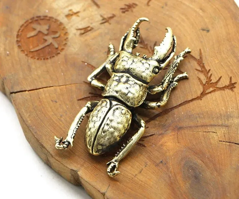 Copper Beetles Figurine Tea Pets