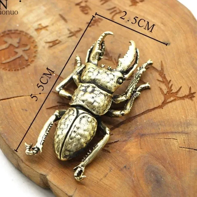 Copper Beetles Figurine Tea Pets