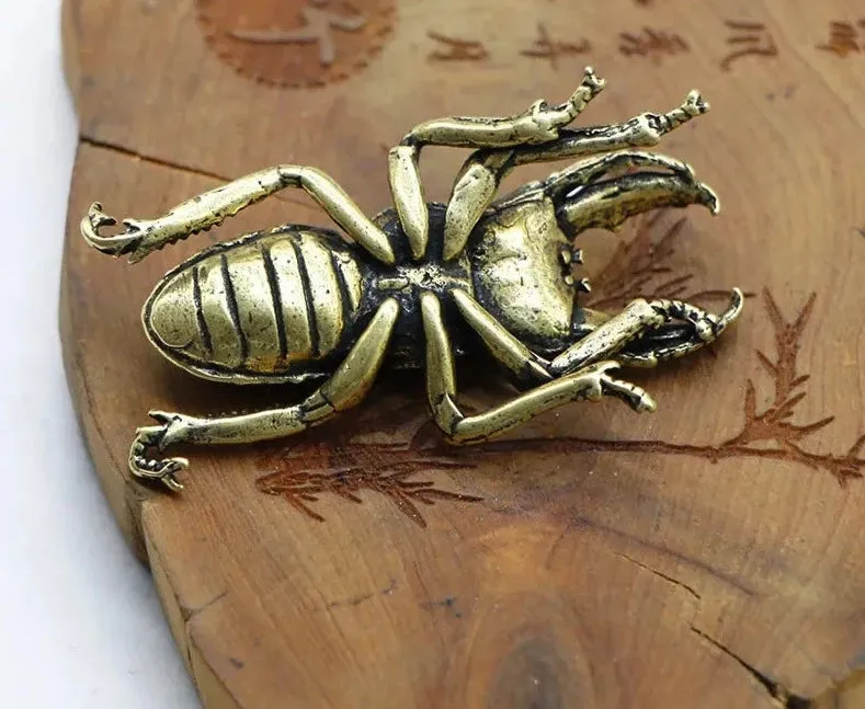 Copper Beetles Figurine Tea Pets