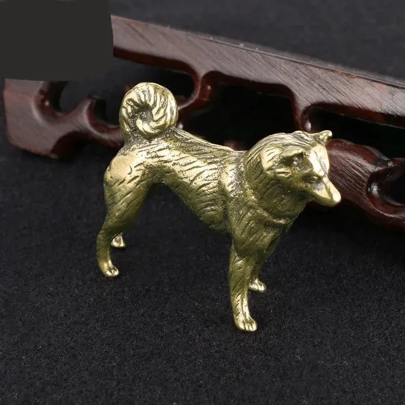 Copper Border Collie Dog Figurine Tea Pet