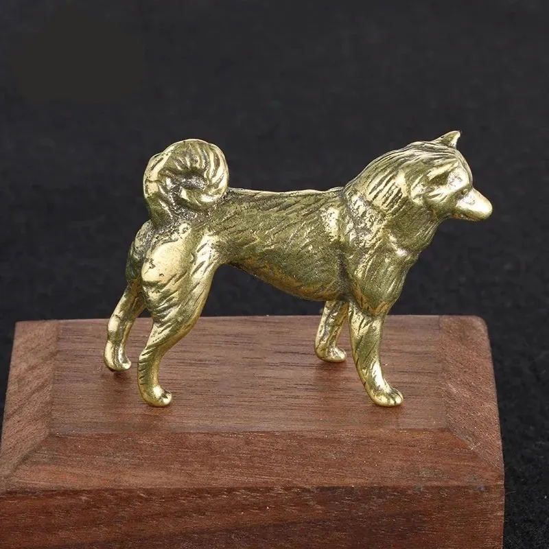 Copper Border Collie Dog Figurine Tea Pet