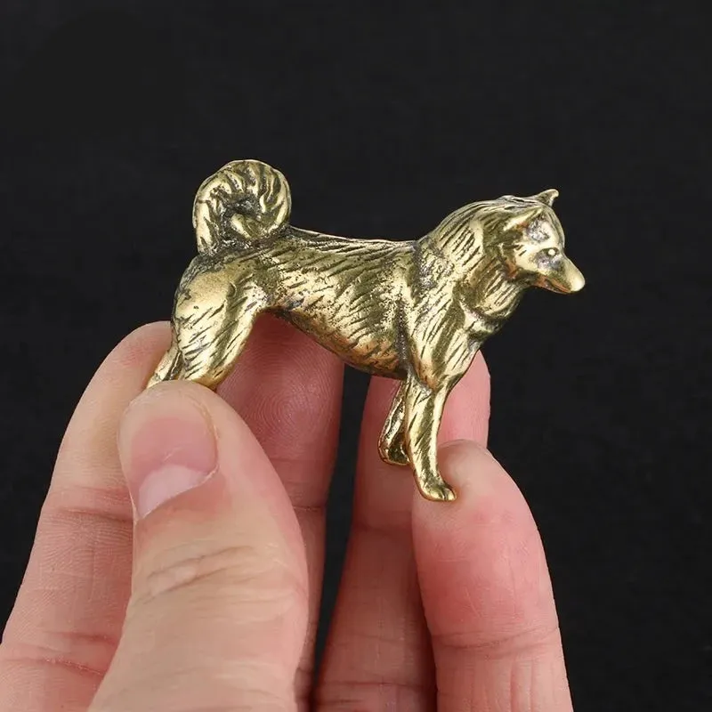 Copper Border Collie Dog Figurine Tea Pet