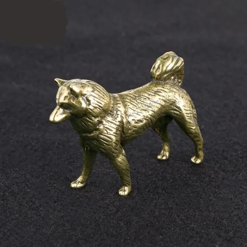 Copper Border Collie Dog Figurine Tea Pet