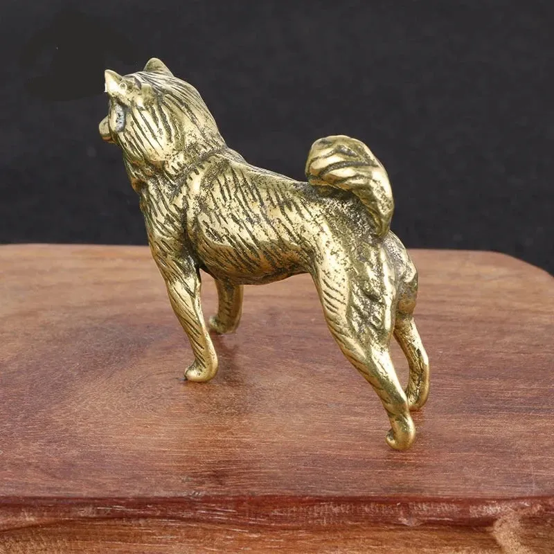 Copper Border Collie Dog Figurine Tea Pet