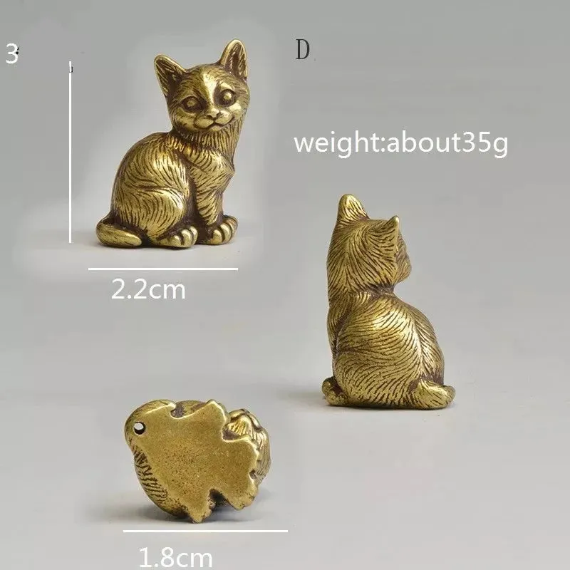 Copper Cats Figurines Tea Pets