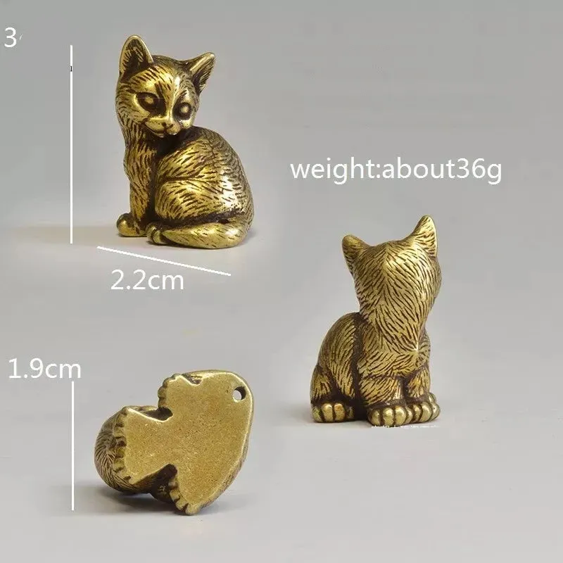 Copper Cats Figurines Tea Pets