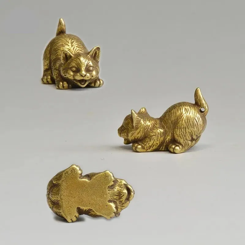 Copper Cats Figurines Tea Pets