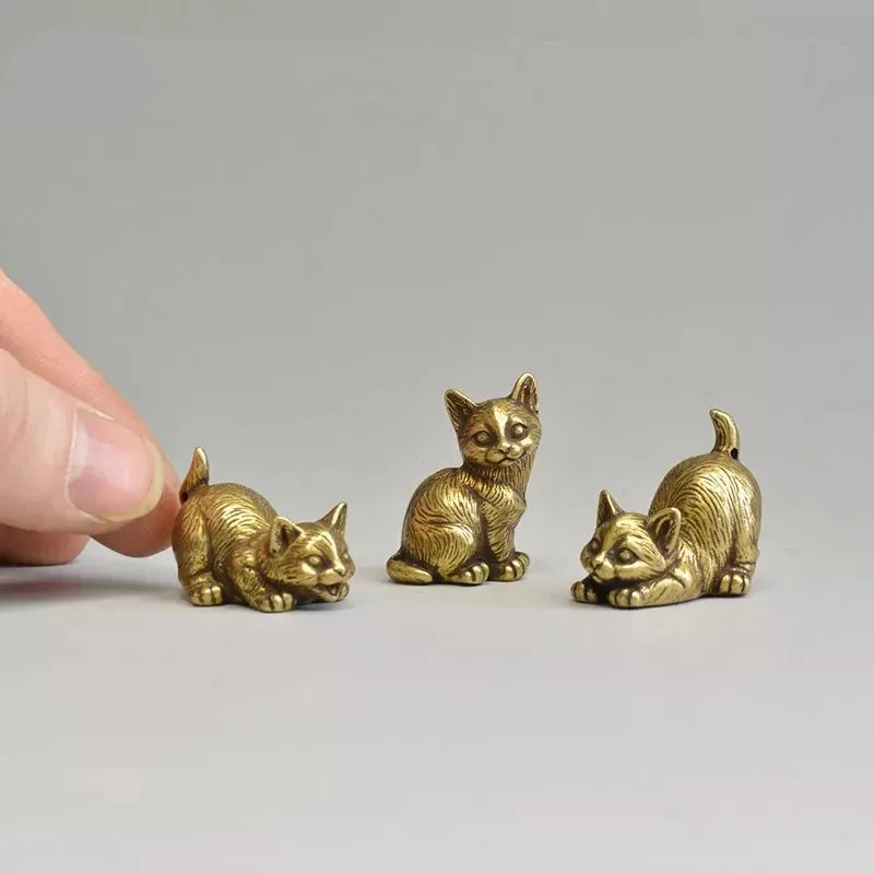 Copper Cats Figurines Tea Pets